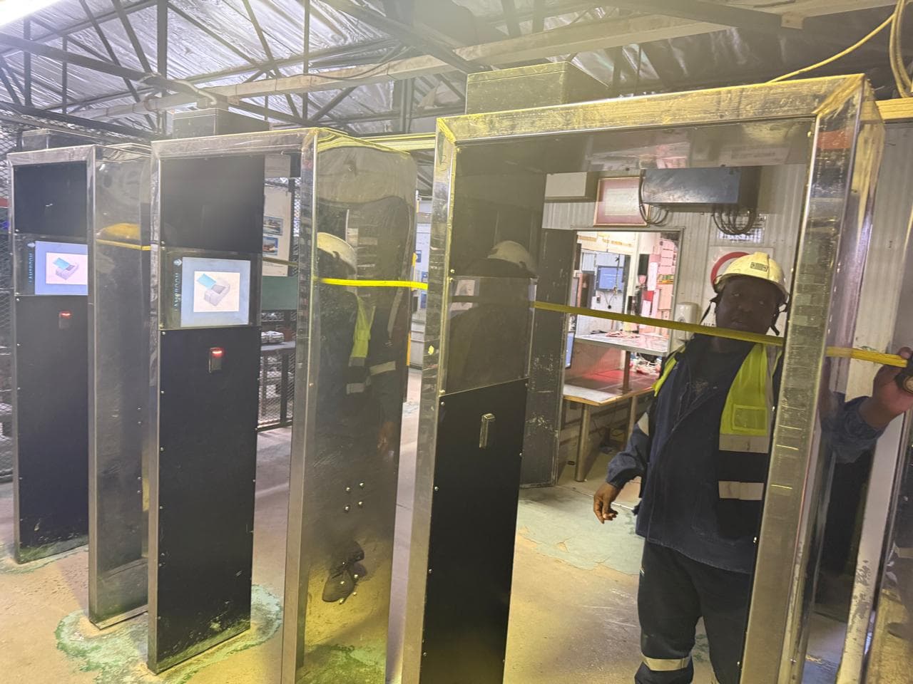 Controlled-entry security equipment in an industrial facility