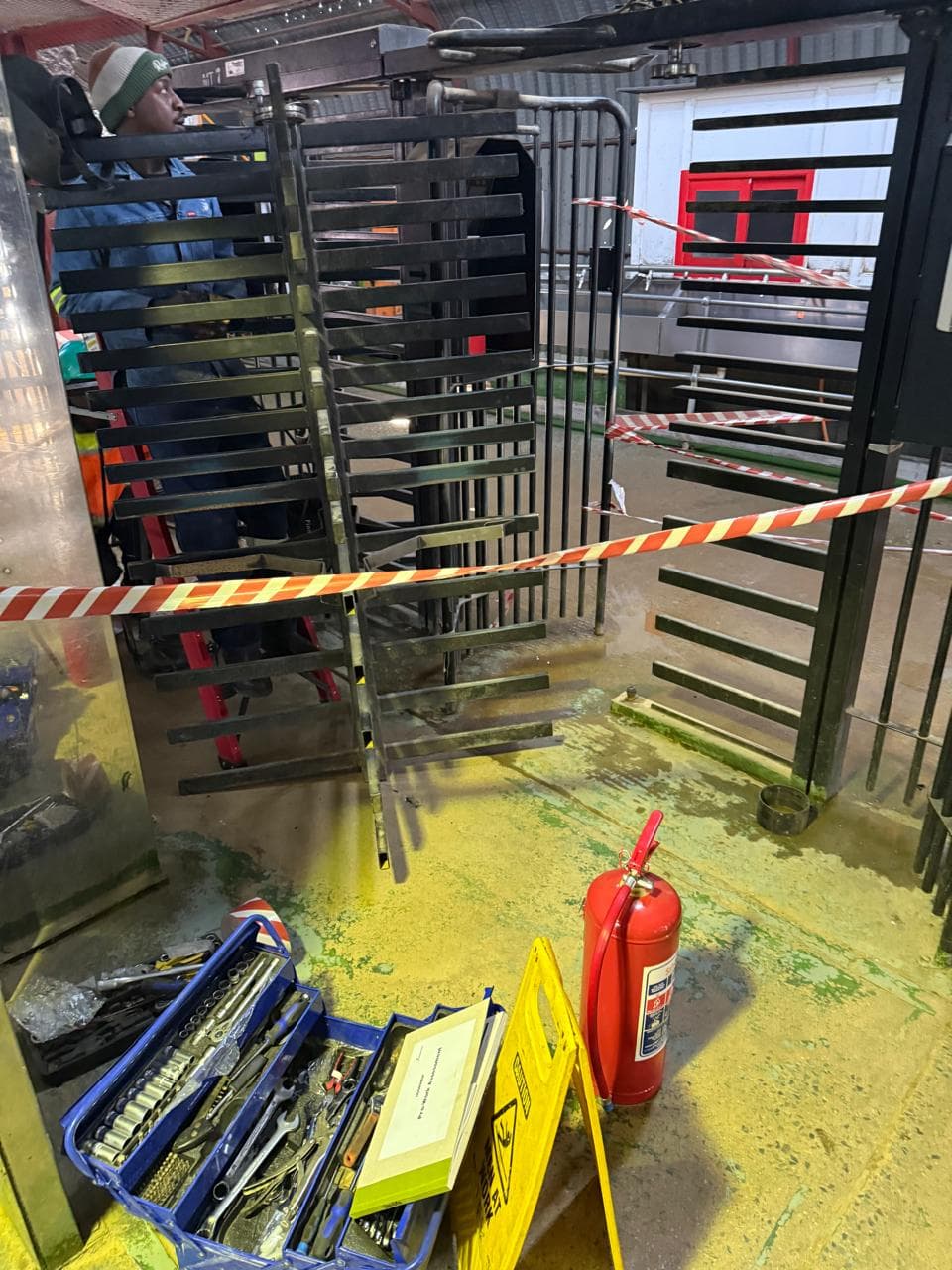 Turnstile equipment installed in a controlled-entry area