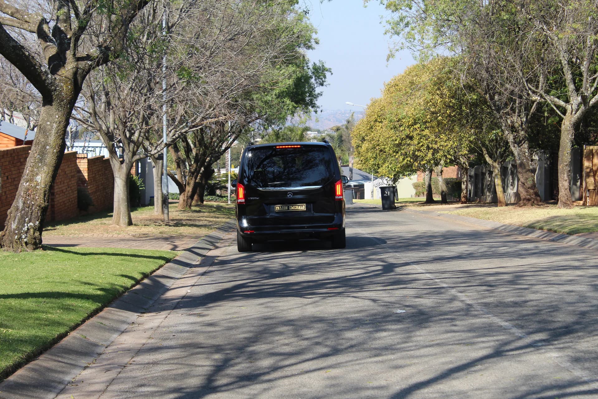 Mercedes V-Class road movement view for shuttle services